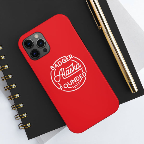 Red iphone 12 pro max case for Badger, Alaska
