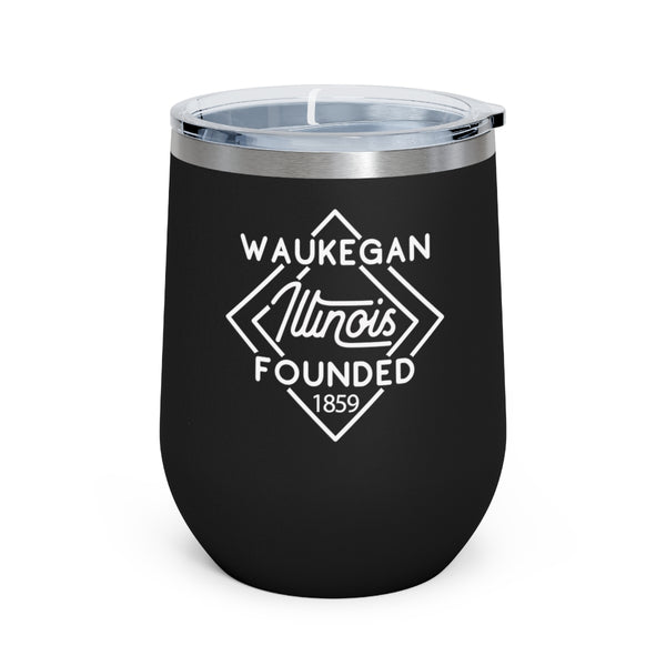 12oz wine tumbler for Waukegan, Illinois in Black