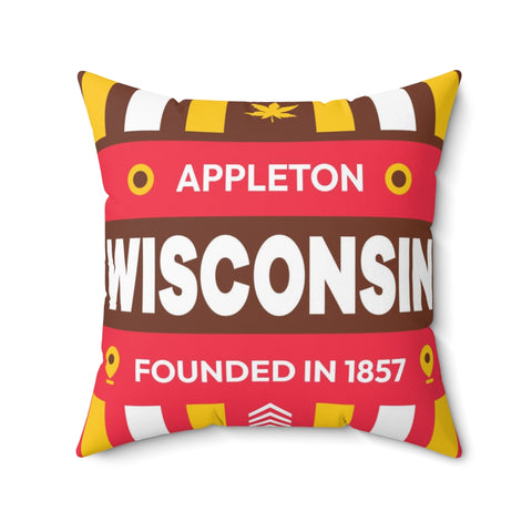 20"x20" pillow design for Appleton, Wisconsin Top view.