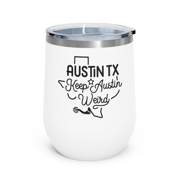 12oz wine tumbler for Austin, Texas in White