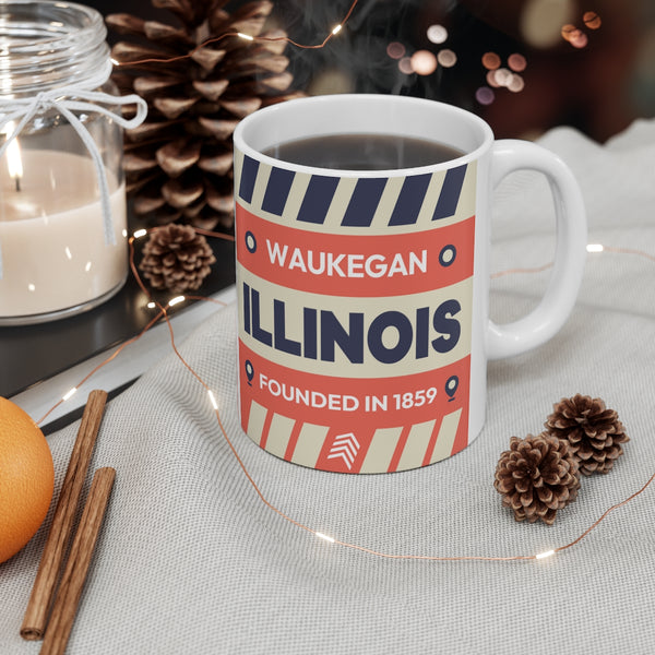 11oz Ceramic mug for Waukegan, Illinois in context