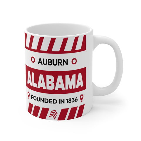 11oz Ceramic mug for Auburn, Alabama Side view