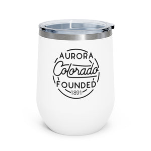 12oz wine tumbler for Aurora, Colorado in White