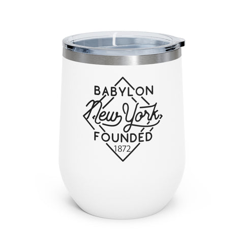 12oz wine tumbler for Babylon, New York in White