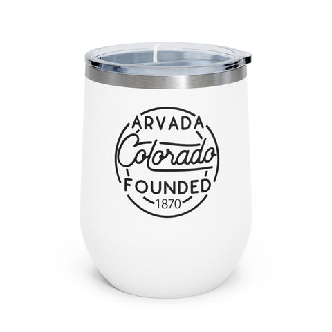 12oz wine tumbler for Arvada, Colorado in White