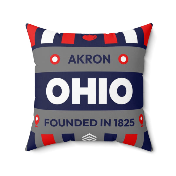 20"x20" pillow design for Akron, Ohio Top view.