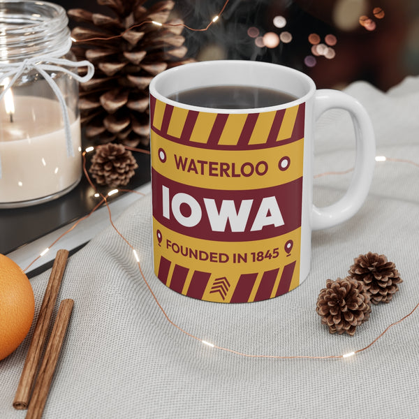 11oz Ceramic mug for Waterloo, Iowa in context