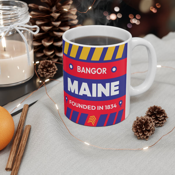 11oz Ceramic mug for Bangor, Maine in context