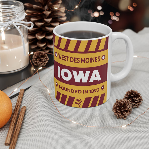 11oz Ceramic mug for West Des Moines, Iowa in context