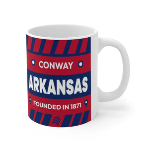 11oz Ceramic mug for Conway Arkansas Side view