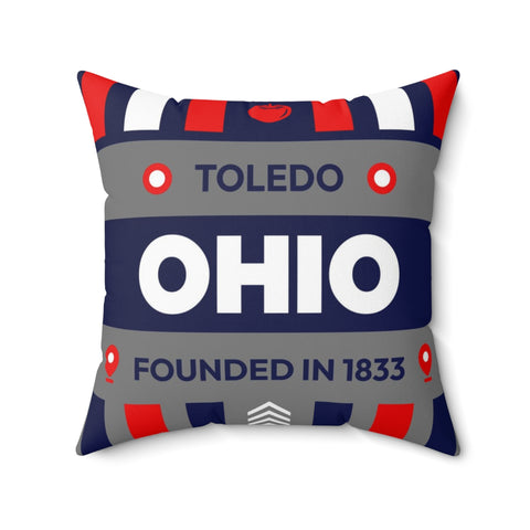 20"x20" pillow design for Toledo, Ohio Top view.
