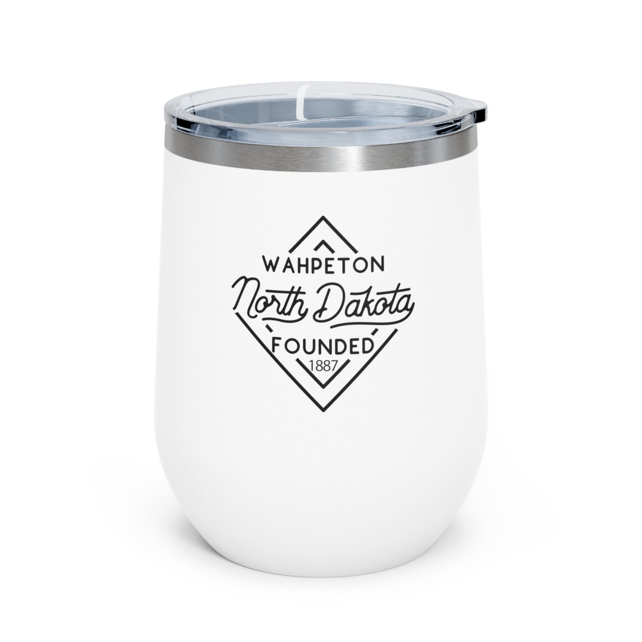 12oz wine tumbler for Wahpeton, North Dakota in White