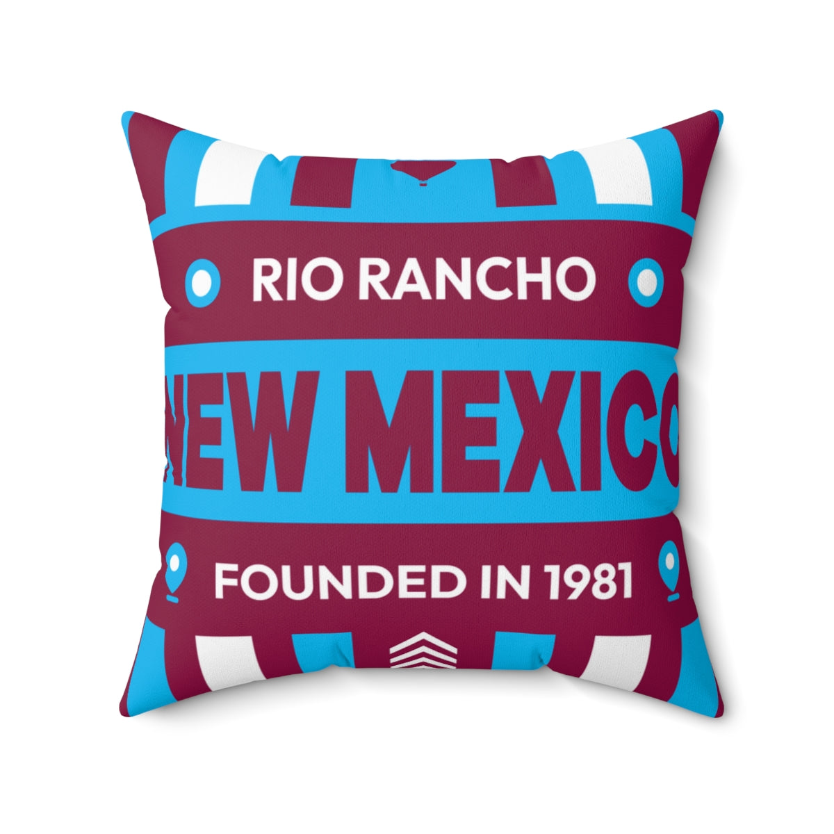 20"x20" pillow design for Rio Rancho, New Mexico Top view.