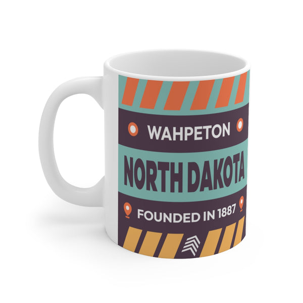 11oz Ceramic mug for Wahpeton, North Dakota Side view