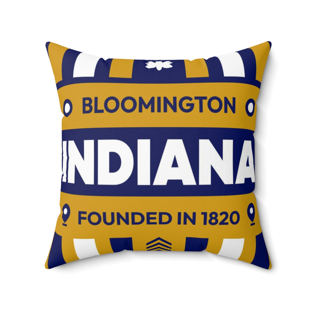 20"x20" pillow design for Bloomington, Indiana Top view.