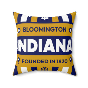 20"x20" pillow design for Bloomington, Indiana Top view.
