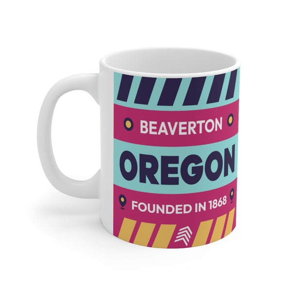 11oz Ceramic mug for Beaverton, Oregon Side view