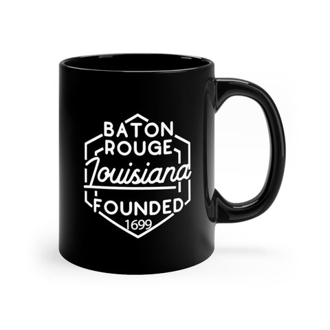 11oz black ceramic mug for Bowling Green, Kentucky. Side view