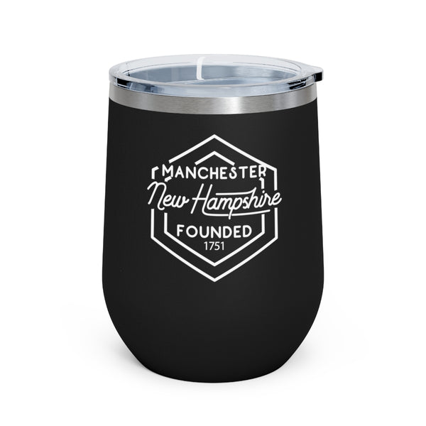 12oz wine tumbler for Manchester, New Hampshire in Black