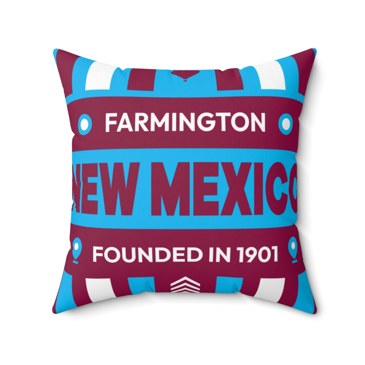 20"x20" pillow design for Farmington, New Mexico Top view.