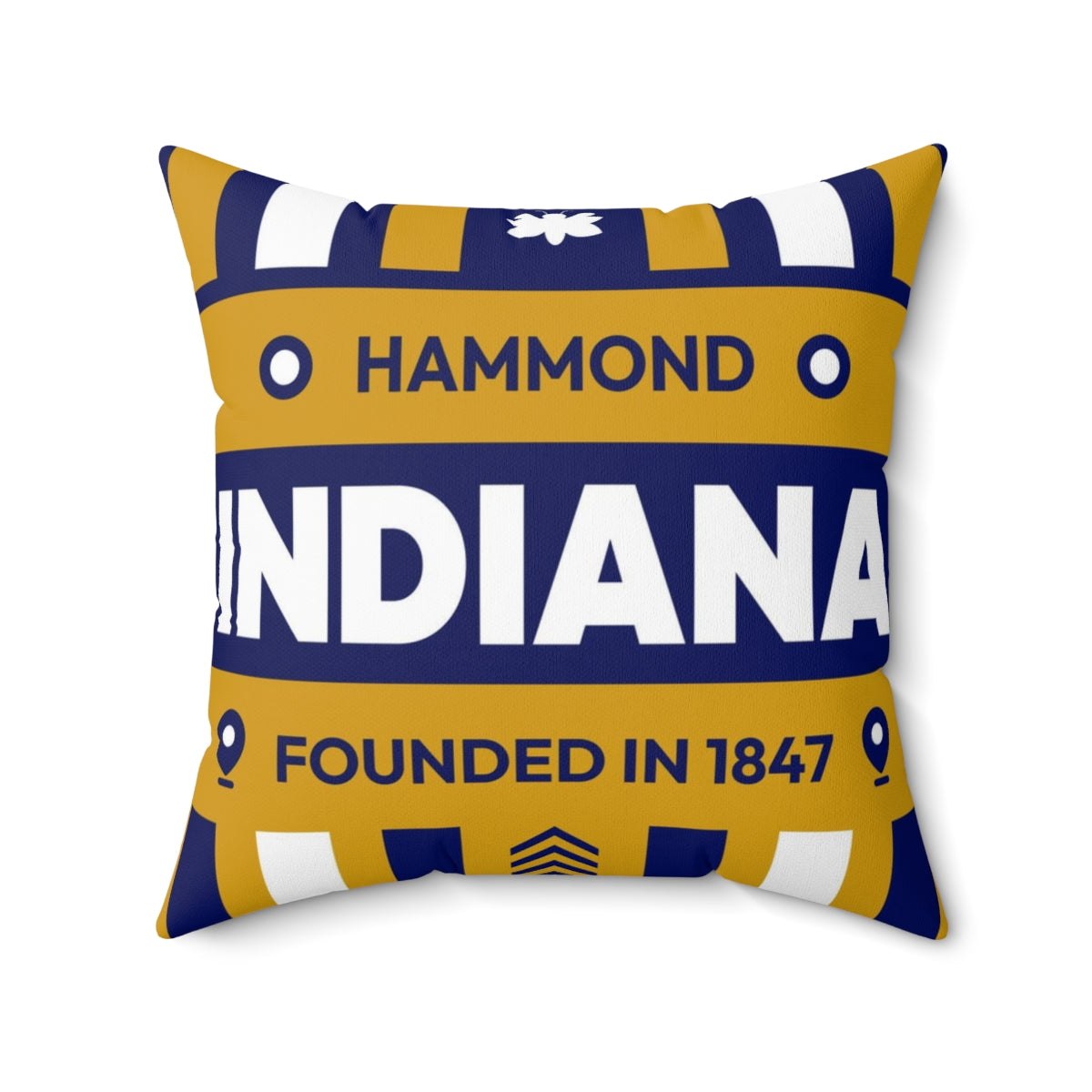 20"x20" pillow design for Hammond, Indiana Top view.