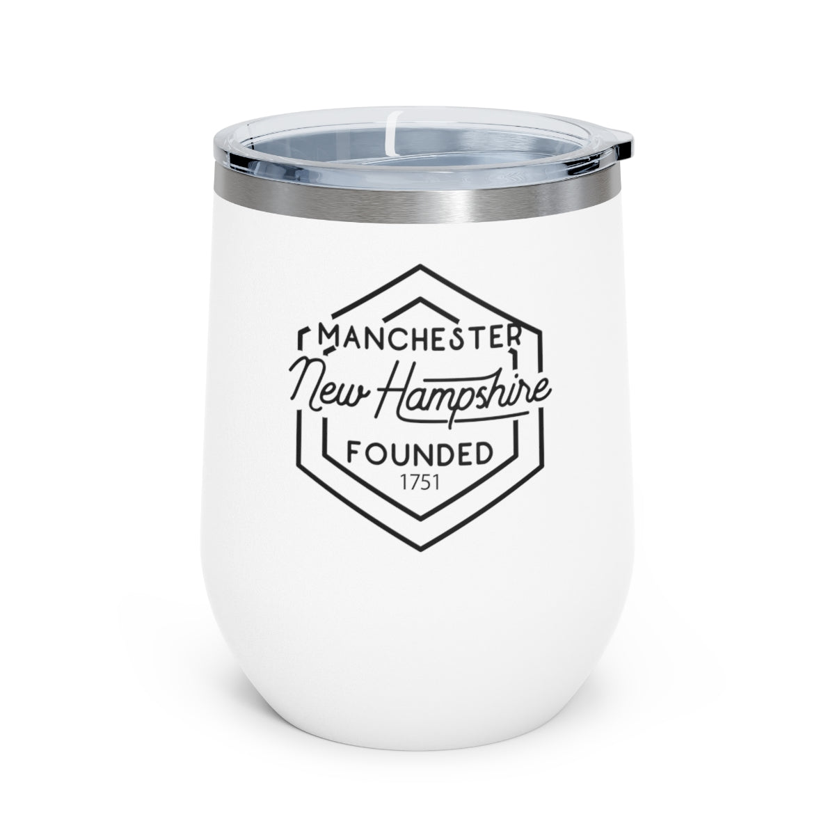 12oz wine tumbler for Manchester, New Hampshire in White