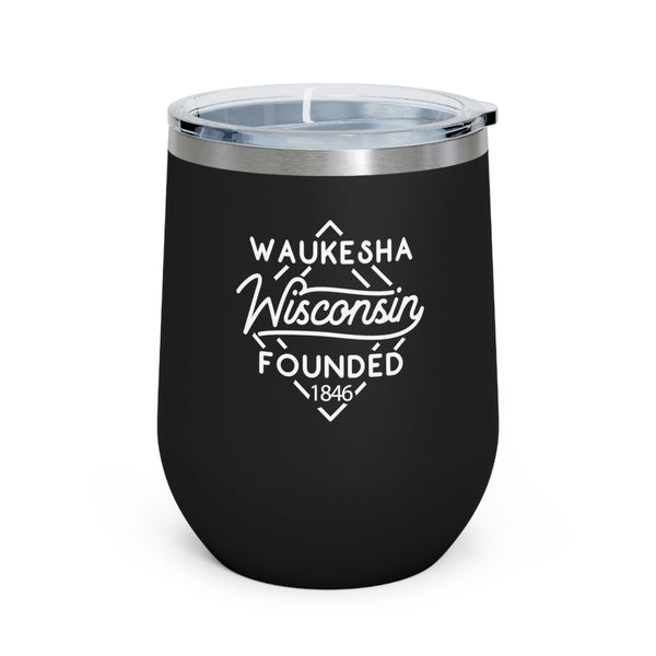 12oz wine tumbler for Waukesha, Wisconsin in Black