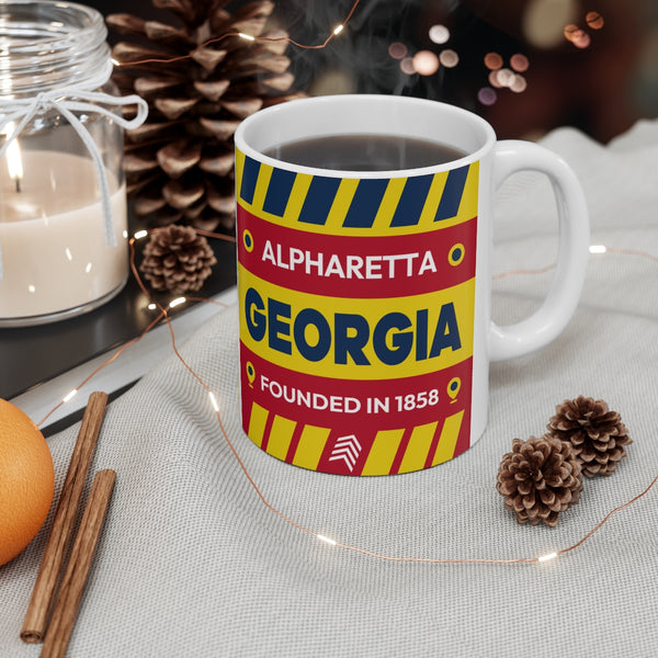 11oz Ceramic mug for Alpharetta, Georgia in context