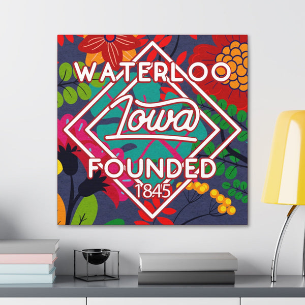 24x24 artwork of Waterloo, Iowa in context -Alpha design