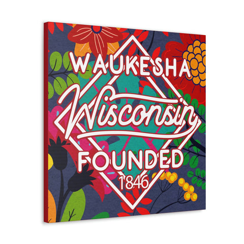 24x24 artwork of Waukesha, Wisconsin -Alpha design