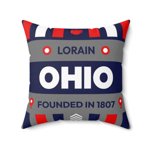 20"x20" pillow design for Lorain, Ohio Top view.