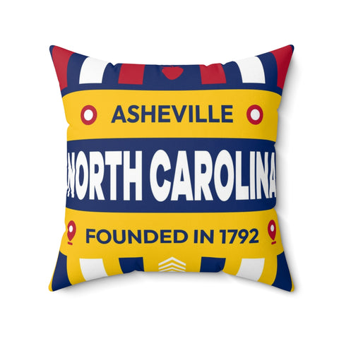 20"x20" pillow design for Asheville, North Carolina Top view.