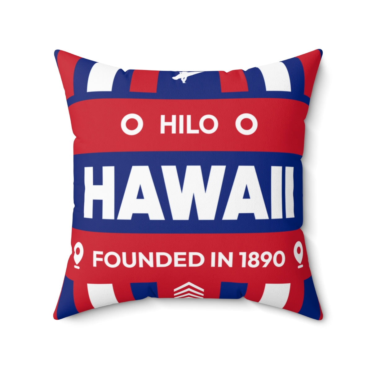 20"x20" pillow design for Hilo, Hawaii Top view.