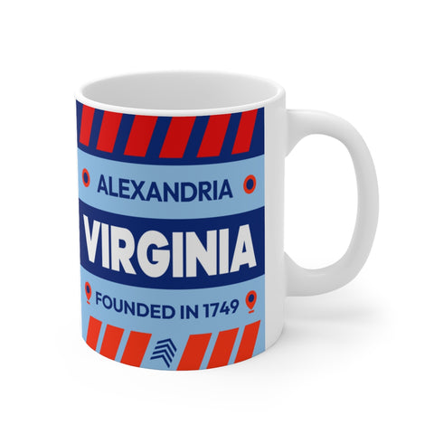 11oz Ceramic mug for Alexandria, Virginia Side view