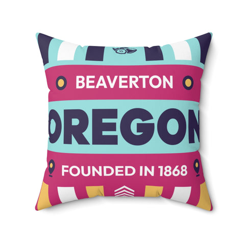 20"x20" pillow design for Beaverton, Oregon Top view.