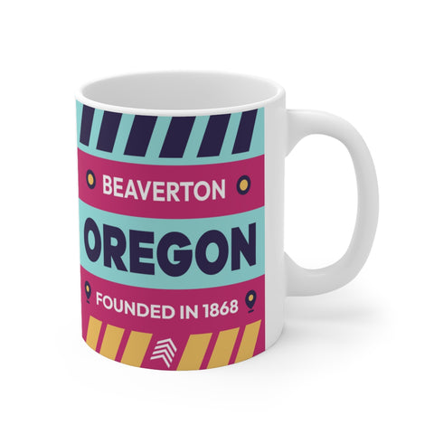 11oz Ceramic mug for Beaverton, Oregon Side view