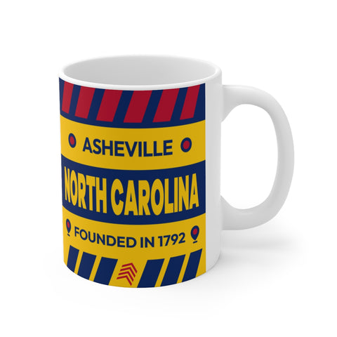 11oz Ceramic mug for Asheville, North Carolina Side view