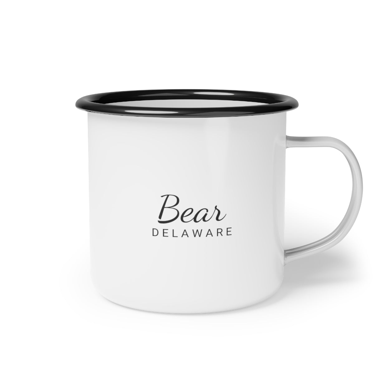 12oz enamel camp cup for Bear, Delaware Side view