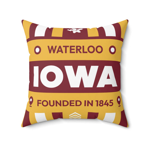 20"x20" pillow design for Waterloo, Iowa Top view.