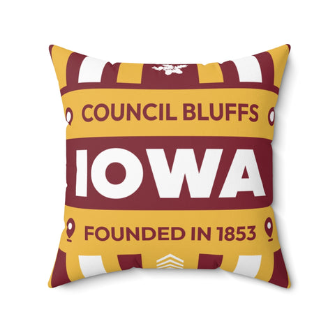 20"x20" pillow design for Council Bluffs, Iowa Top view.