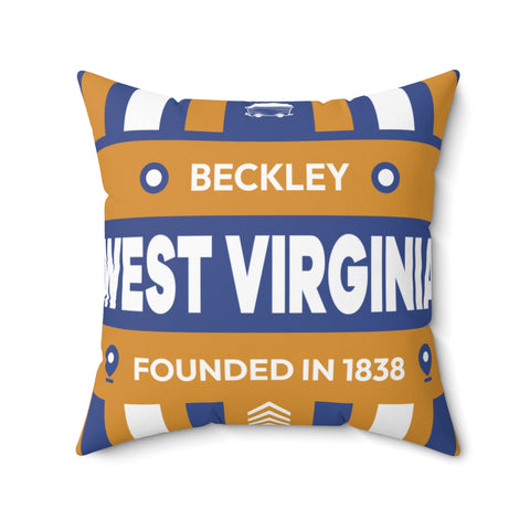 20"x20" pillow design for Beckley, West Virginia Top view.