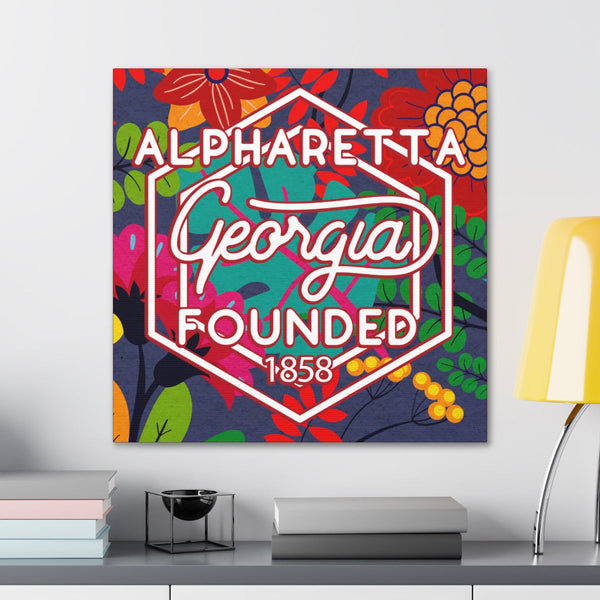 24x24 artwork of Alpharetta, Georgia in context -Alpha design