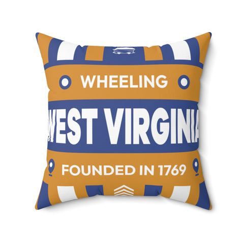 20"x20" pillow design for Wheeling, West Virginia Top view.