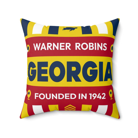 20"x20" pillow design for Warner Robins, Georgia Top view.