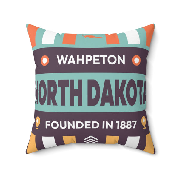 20"x20" pillow design for Wahpeton, North Dakota Top view.