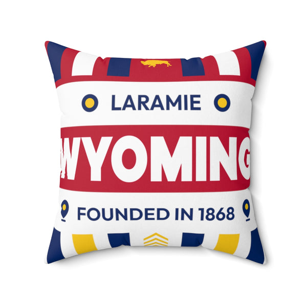 20"x20" pillow design for Laramie, Wyoming Top view.