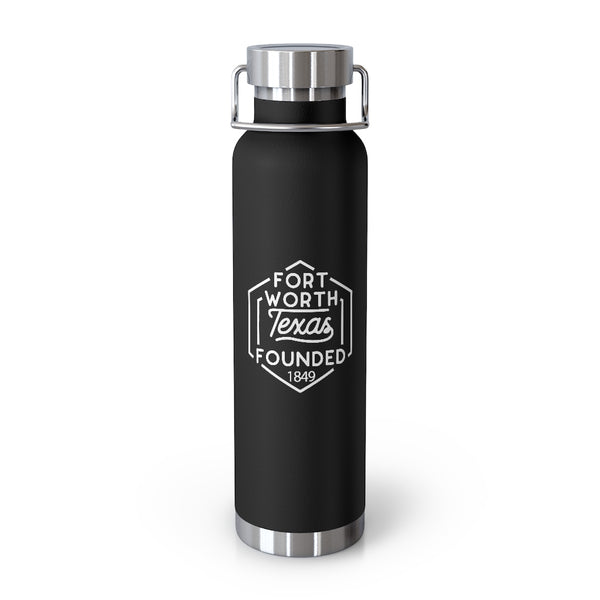 Fort Worth Texas Copper Vacuum Insulated Bottle in Black