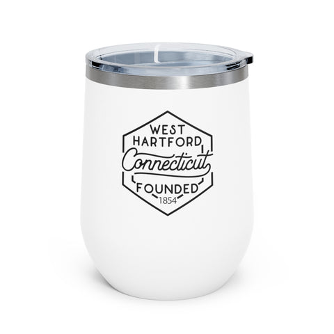 12oz wine tumbler for West Hartford, Connecticut in White