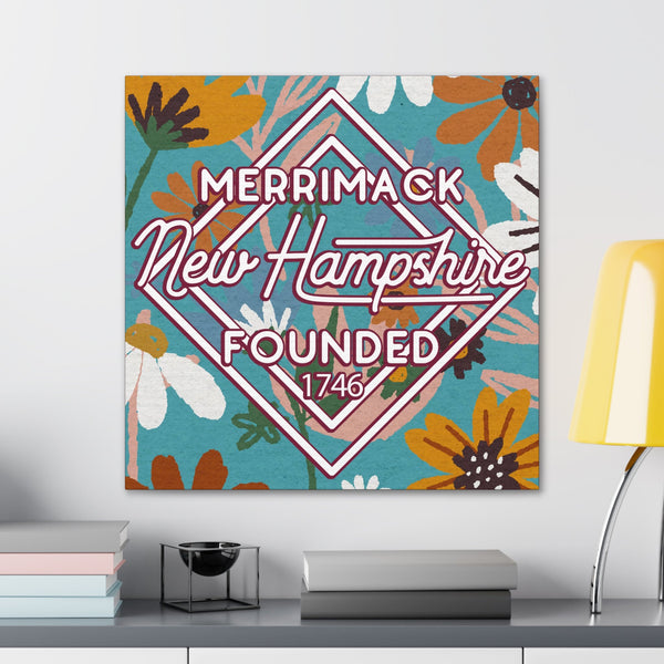 24x24 artwork of Merrimack, New Hampshire in context -Charlie design