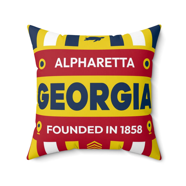 20"x20" pillow design for Alpharetta, Georgia Top view.